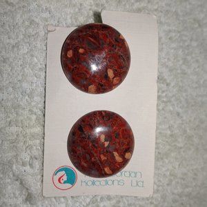 Karla Jordan Sand Onyx Pierced Button Earrings